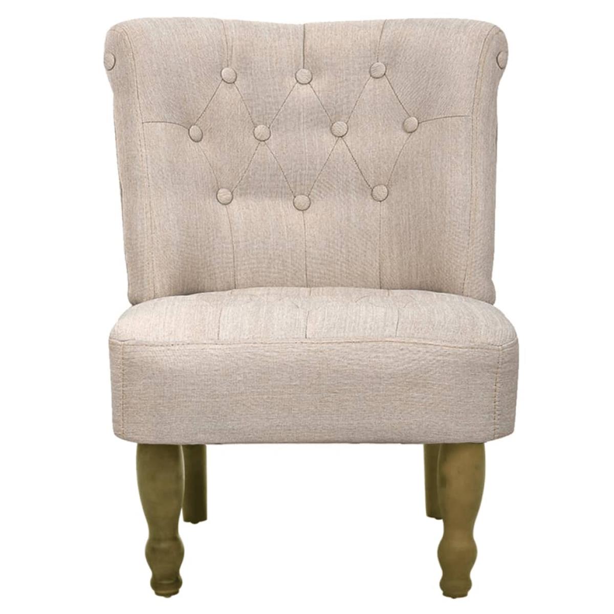 Sillón francés de tela color crema
