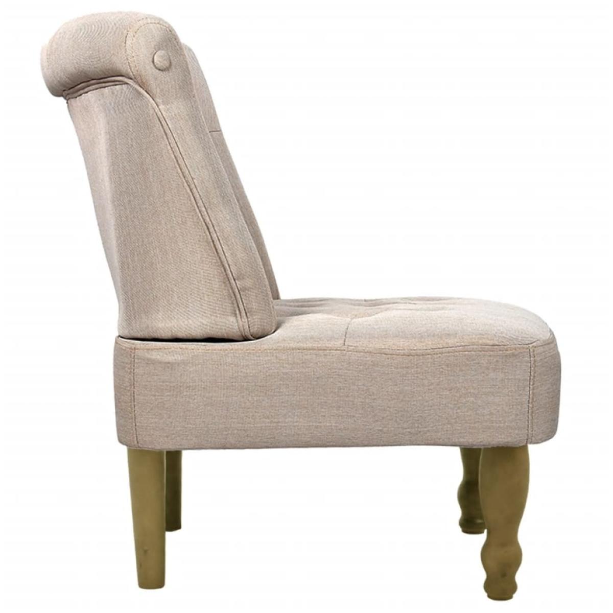 Sillón francés de tela color crema