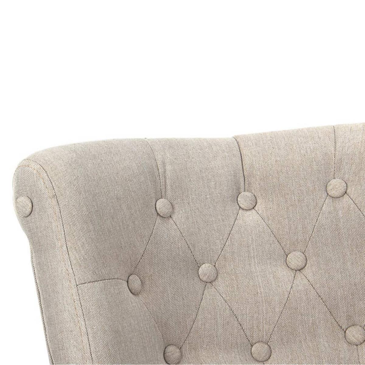 Sillón francés de tela color crema