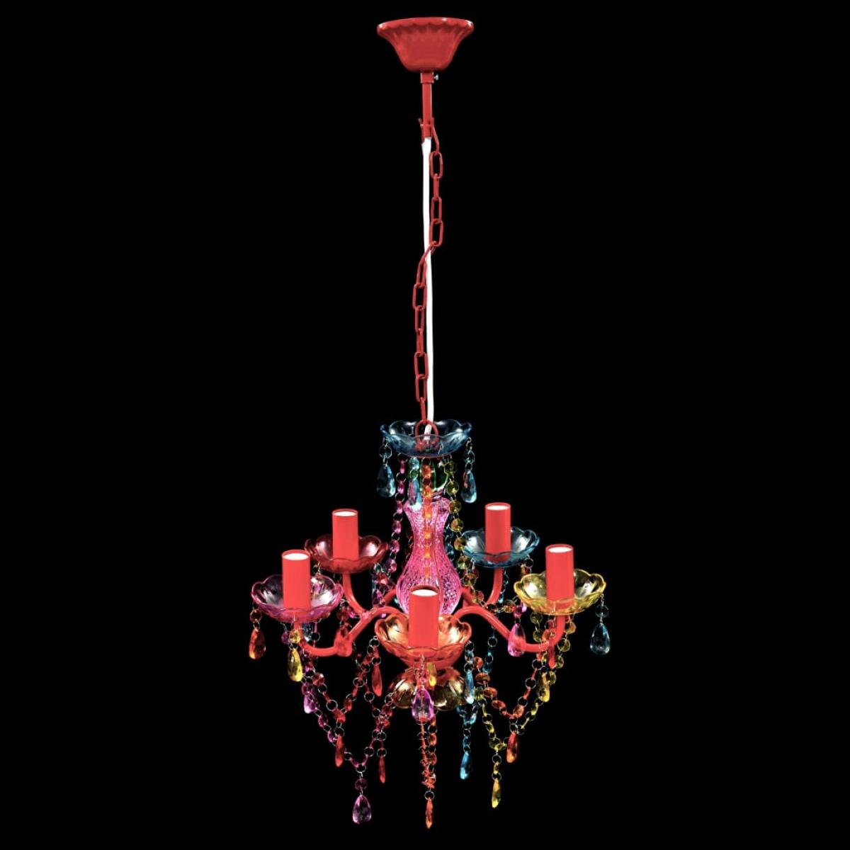 Luz de Cristal 5 Bombillas Multicolor