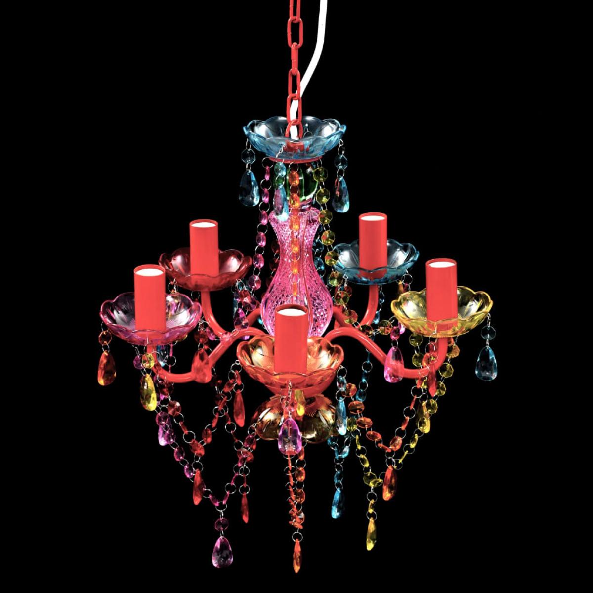 Luz de Cristal 5 Bombillas Multicolor