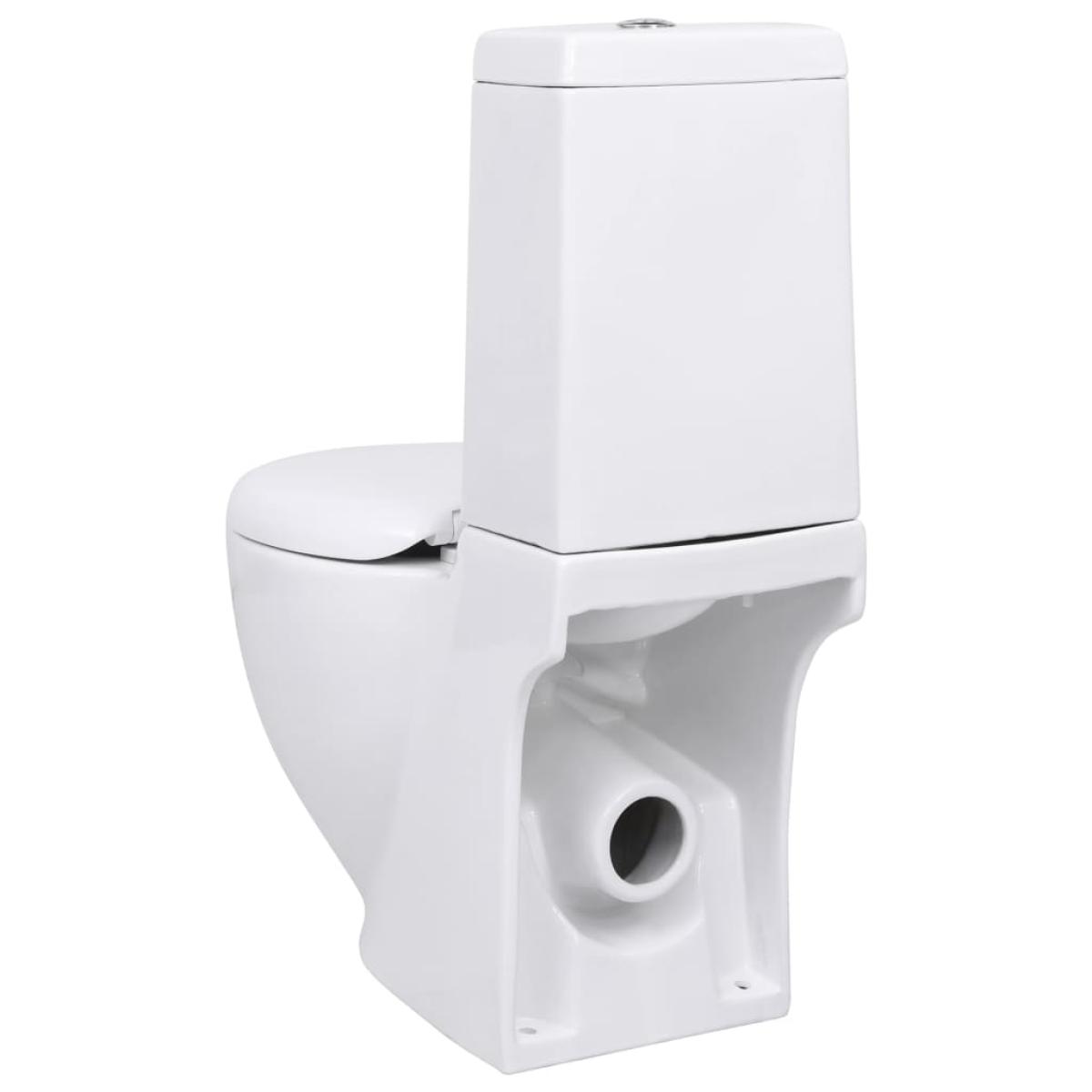 Inodoro WC flujo posterior de cerámica blanco