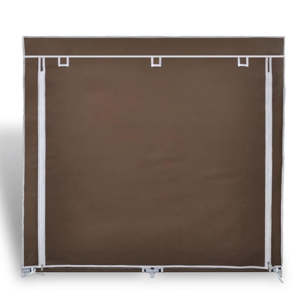 Zapatero de tela con cubierta marrón 115x28x110 cm 