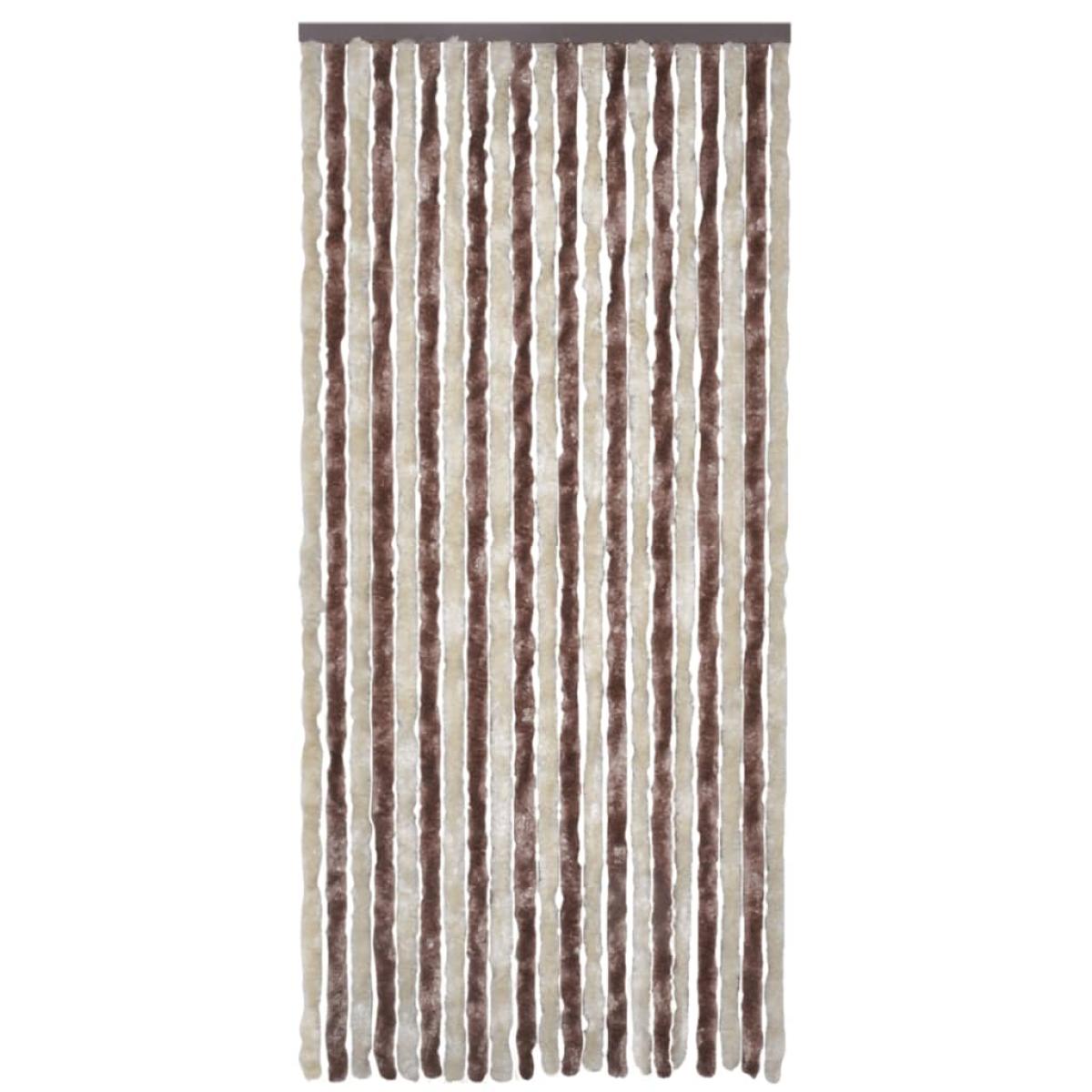 Cortina mosquitera beige y marrón claro 100x220 cm chenilla