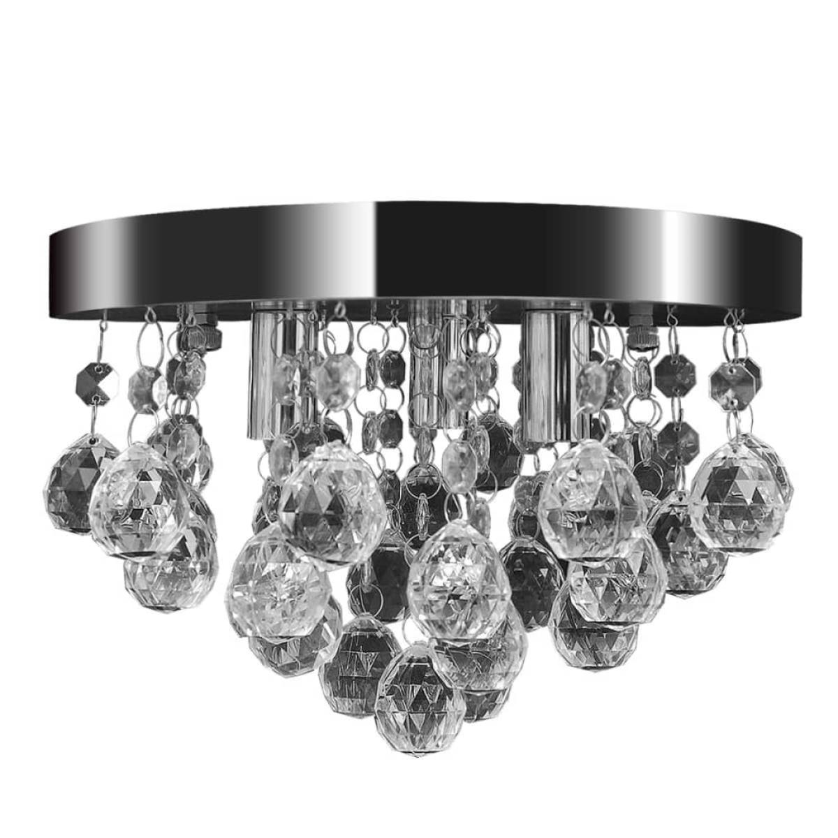 Lámpara de techo de cristal diseño cromado
