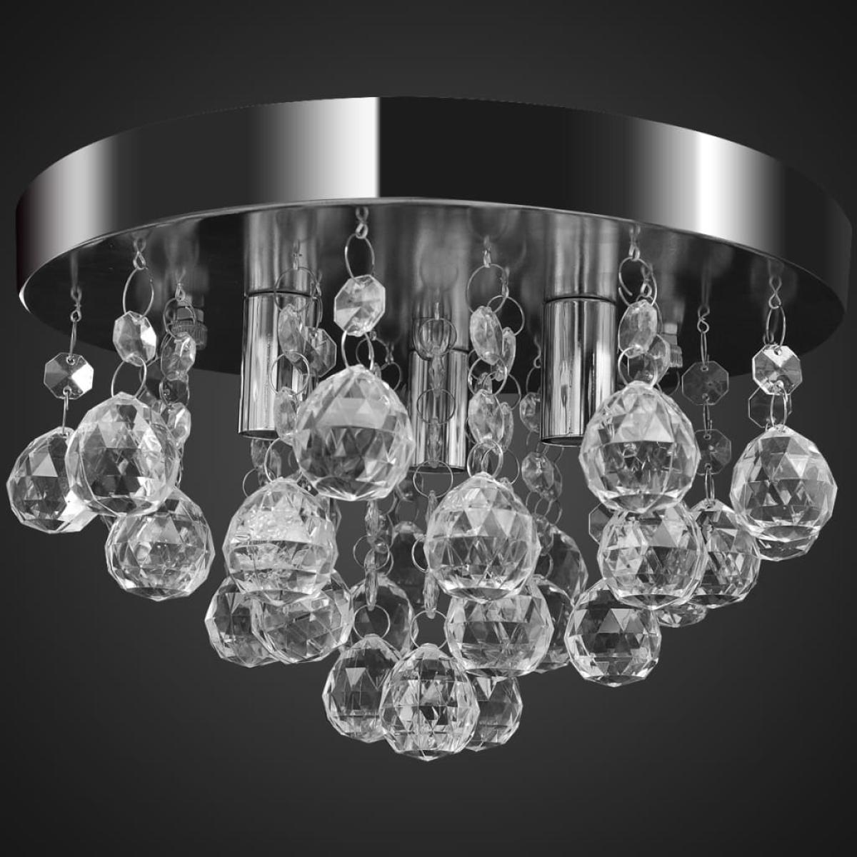Lámpara de techo de cristal diseño cromado