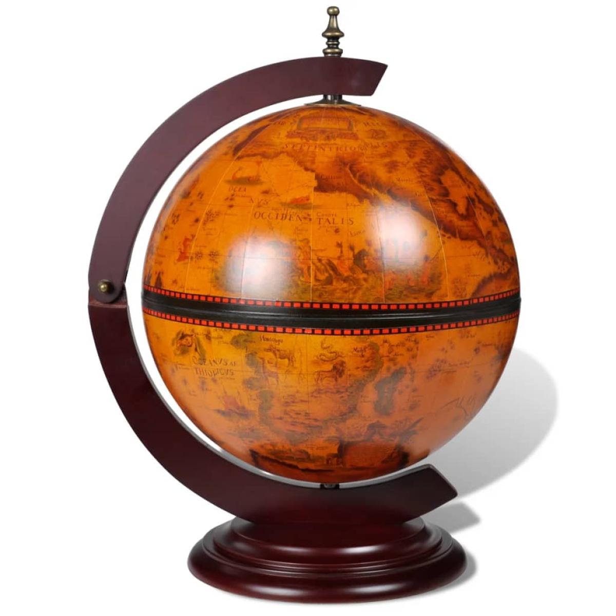 Mueble bar de bola del mundo madera de eucalipto