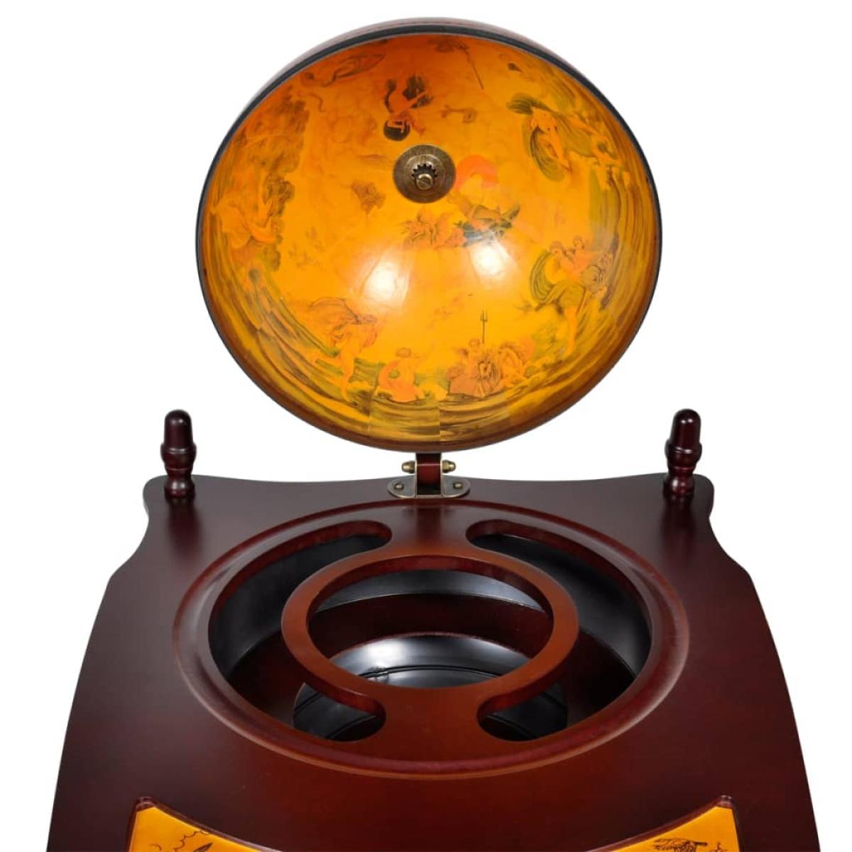 Mueble bar de pie bola del mundo madera de eucalipto 