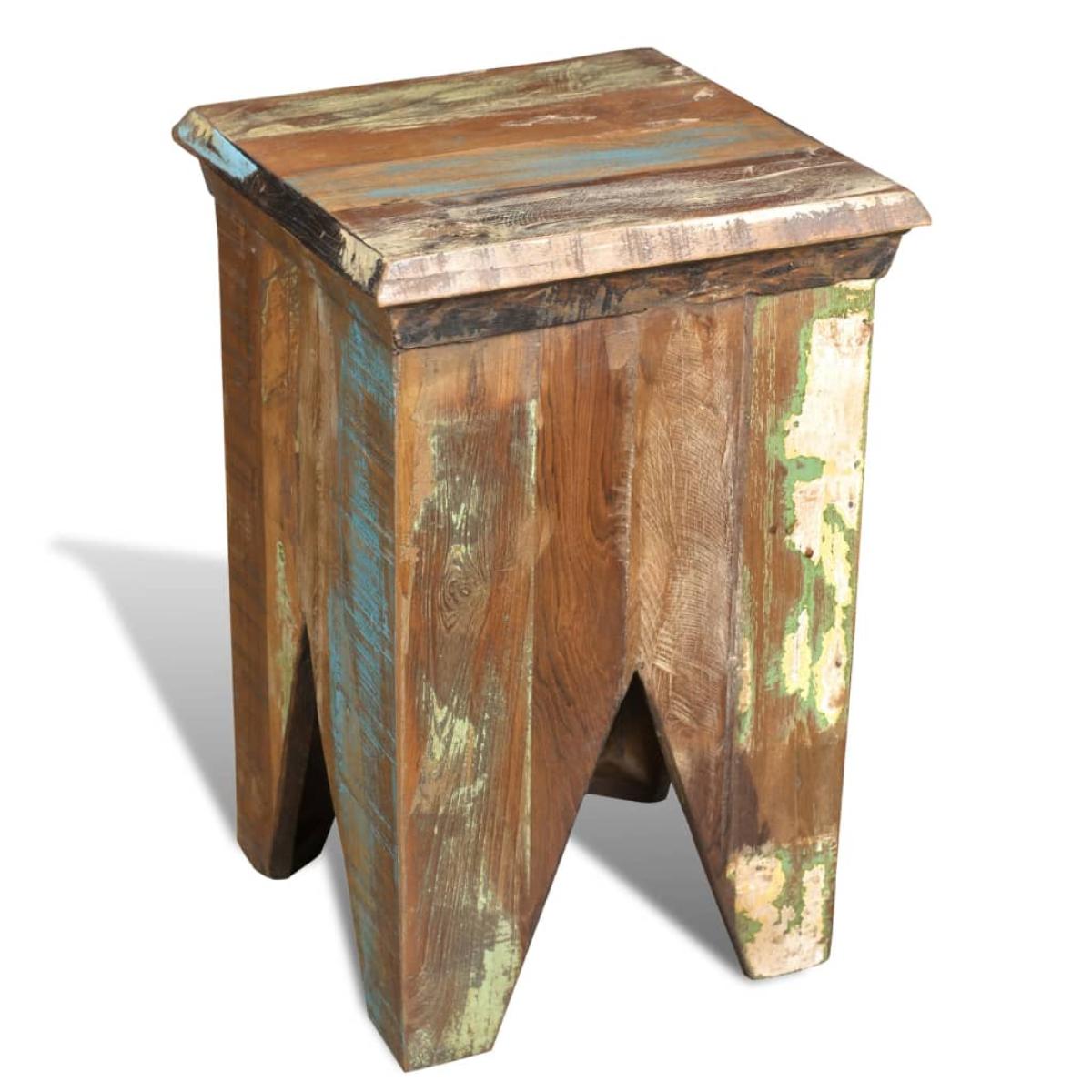 Taburete de madera maciza reciclada 