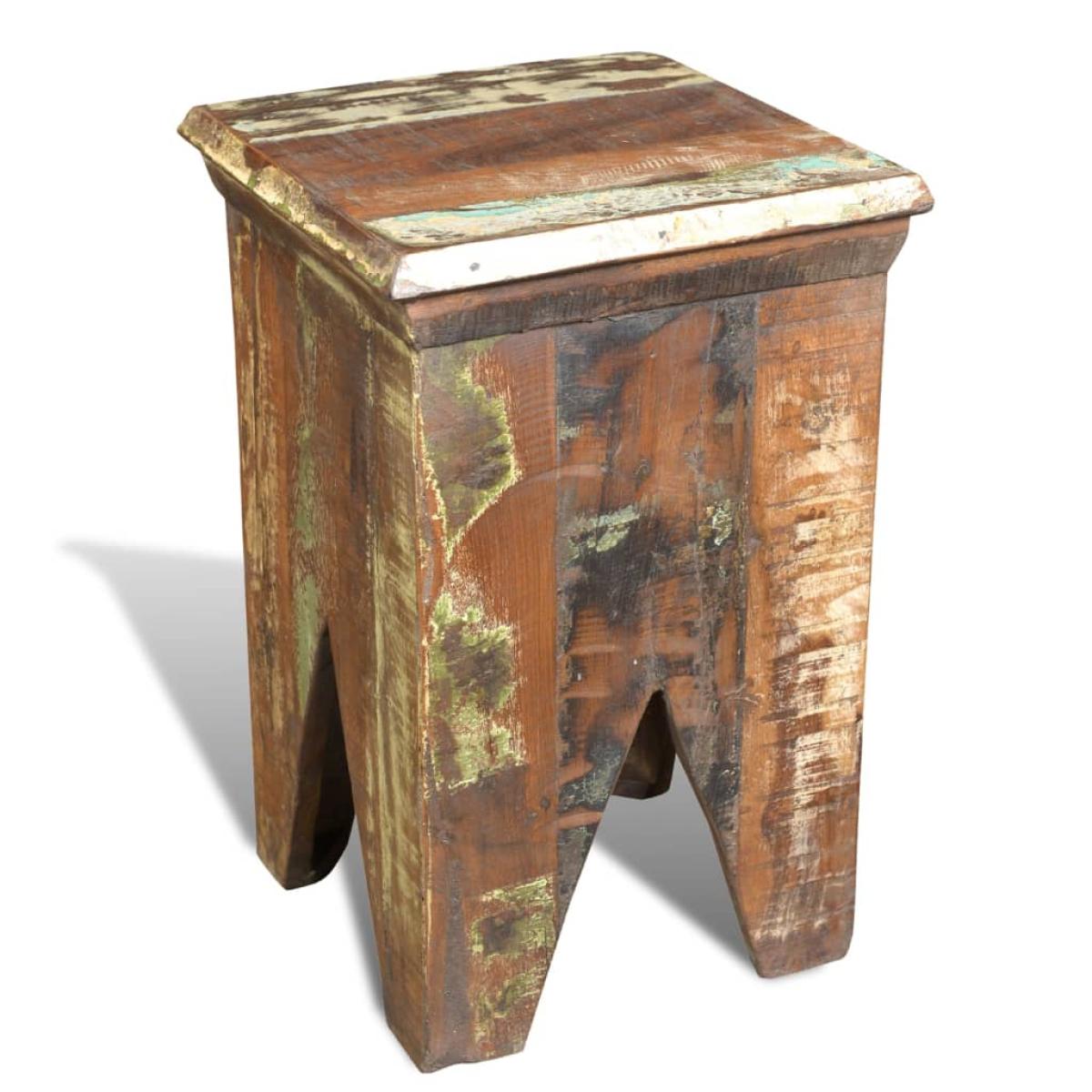 Taburete de madera maciza reciclada 