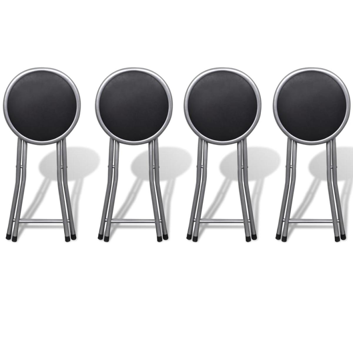 Taburetes de cocina plegables 4 unidades cuero sintético
