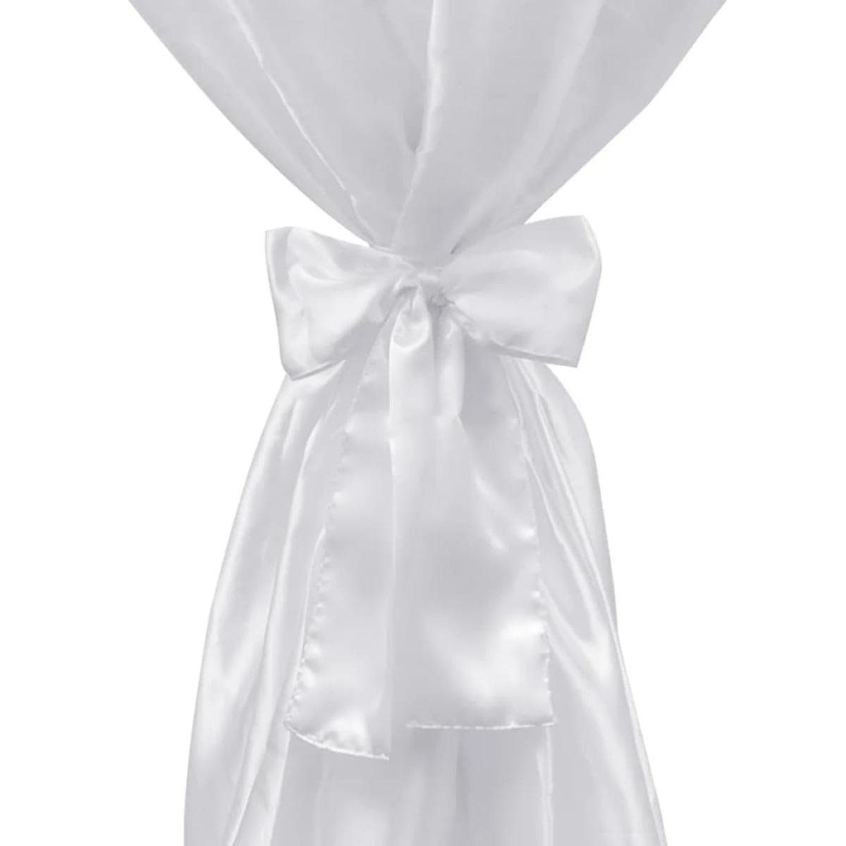 2 manteles blancos de 80 cm con lazo