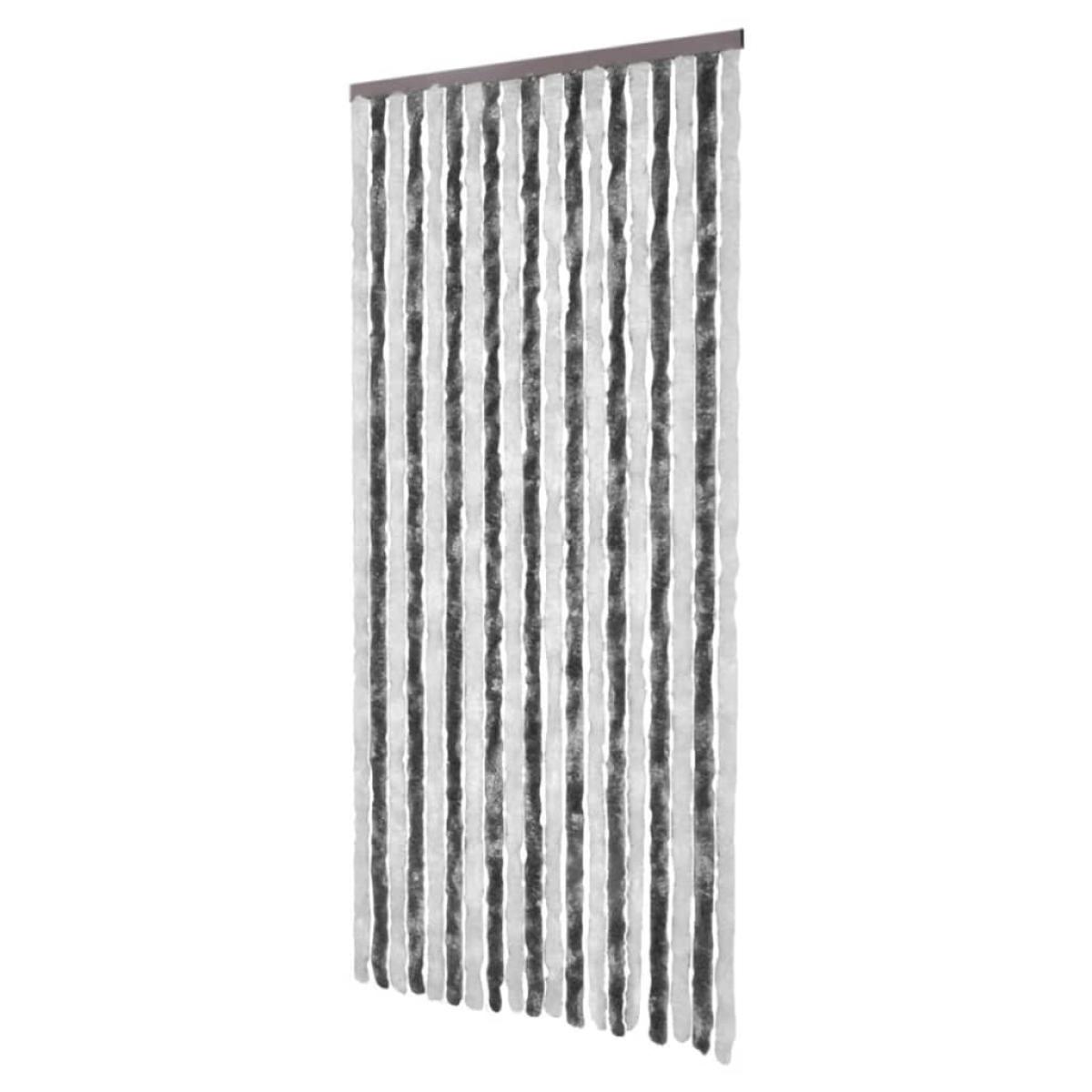 Cortina mosquitera gris y blanco chenilla 90x220 cm