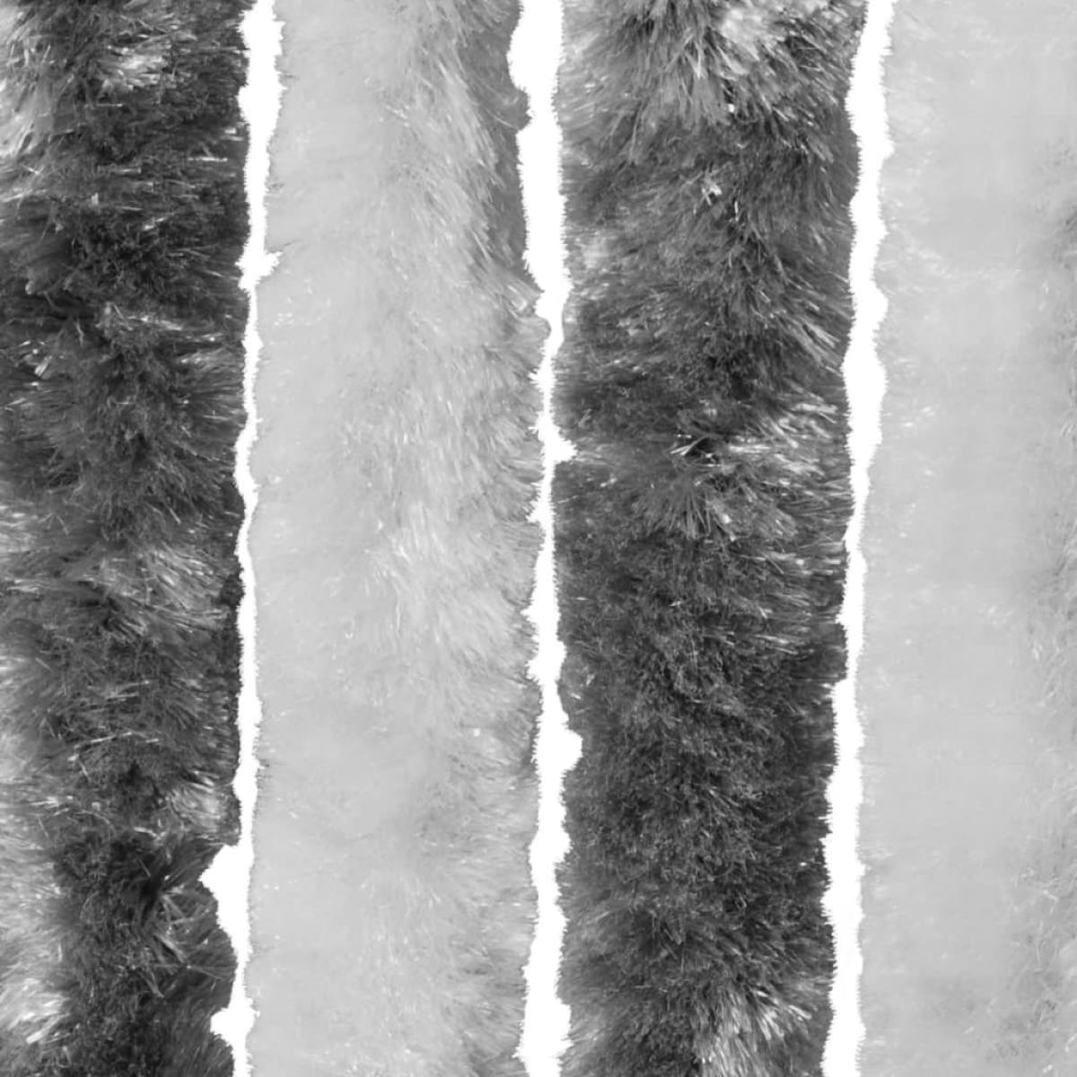 Cortina mosquitera gris y blanco chenilla 90x220 cm
