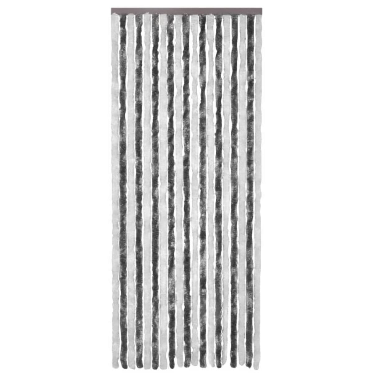 Cortina mosquitera gris y blanco chenilla 90x220 cm