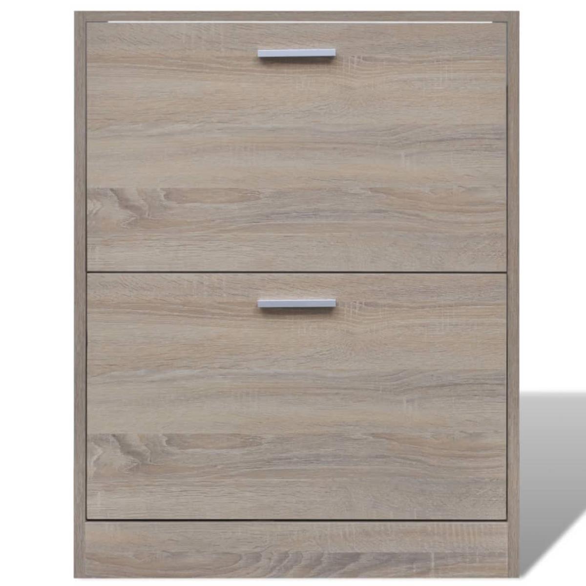 Mueble zapatero color roble con 2 compartimentos