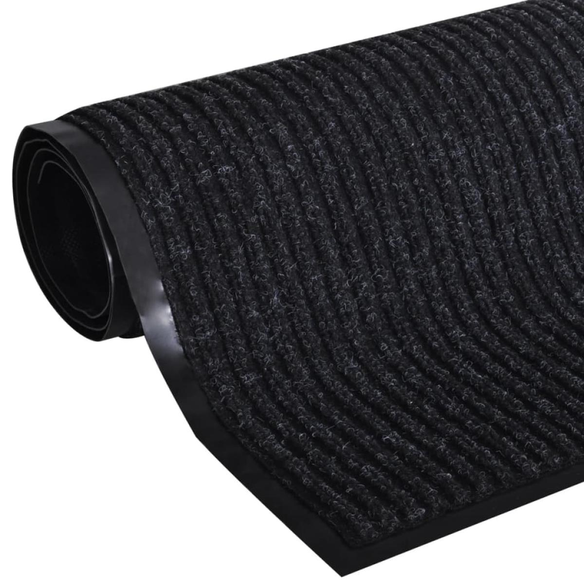 Felpudo alfombra de entrada PVC negro 90x60 cm