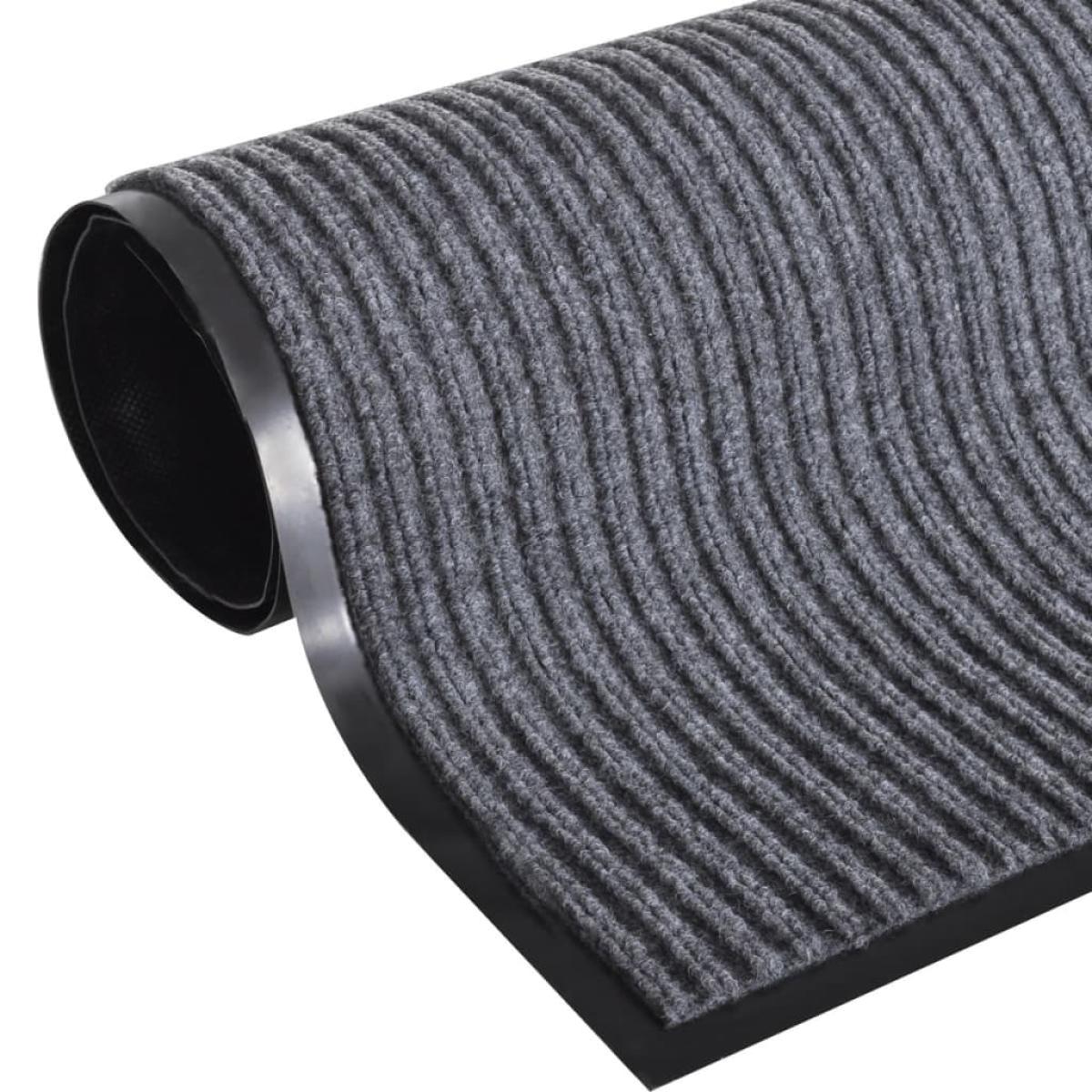 Alfombra felpudo PVC gris 90x60 cm