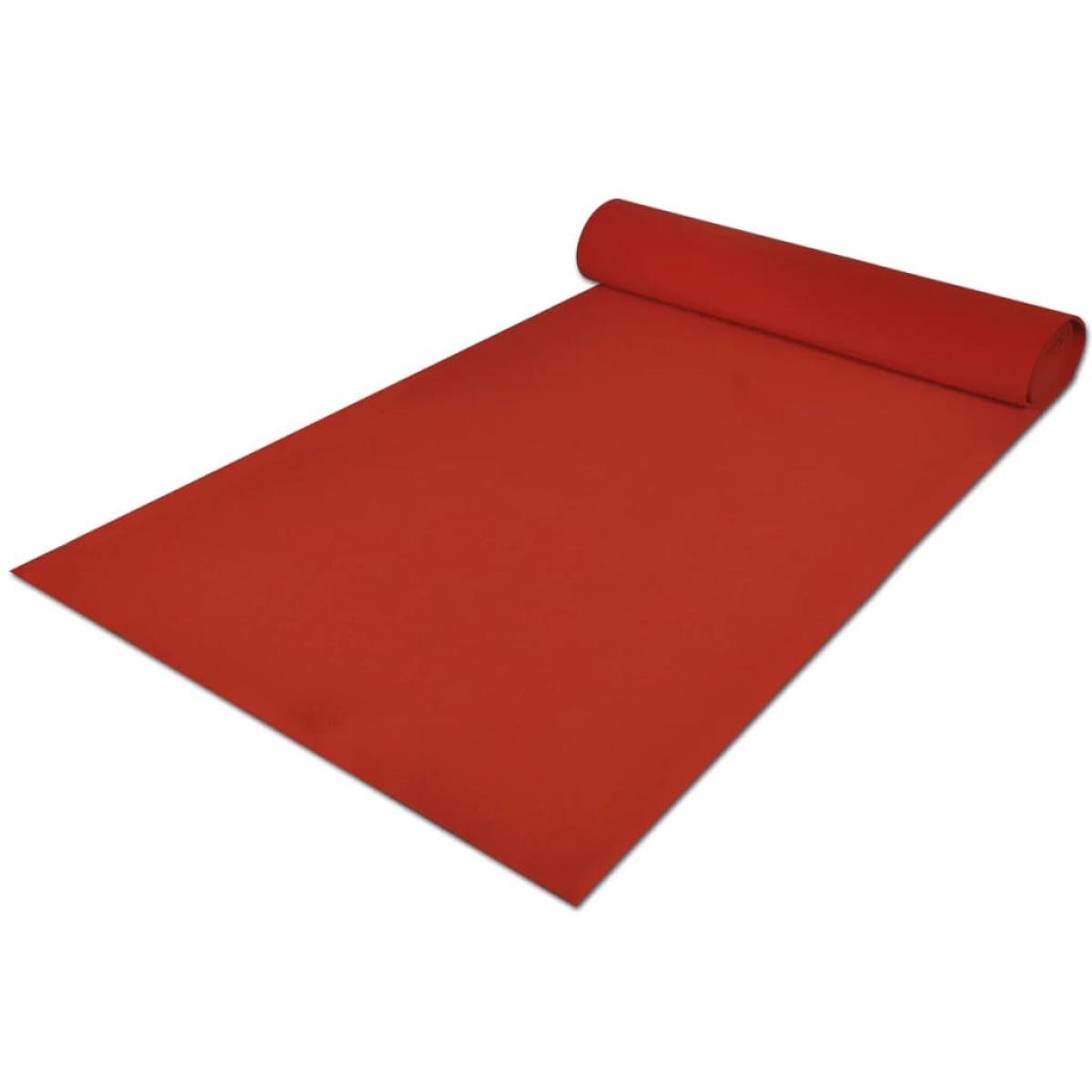 Alfombra de pasillo roja 1 x 5 m, muy densa 400 g -m²