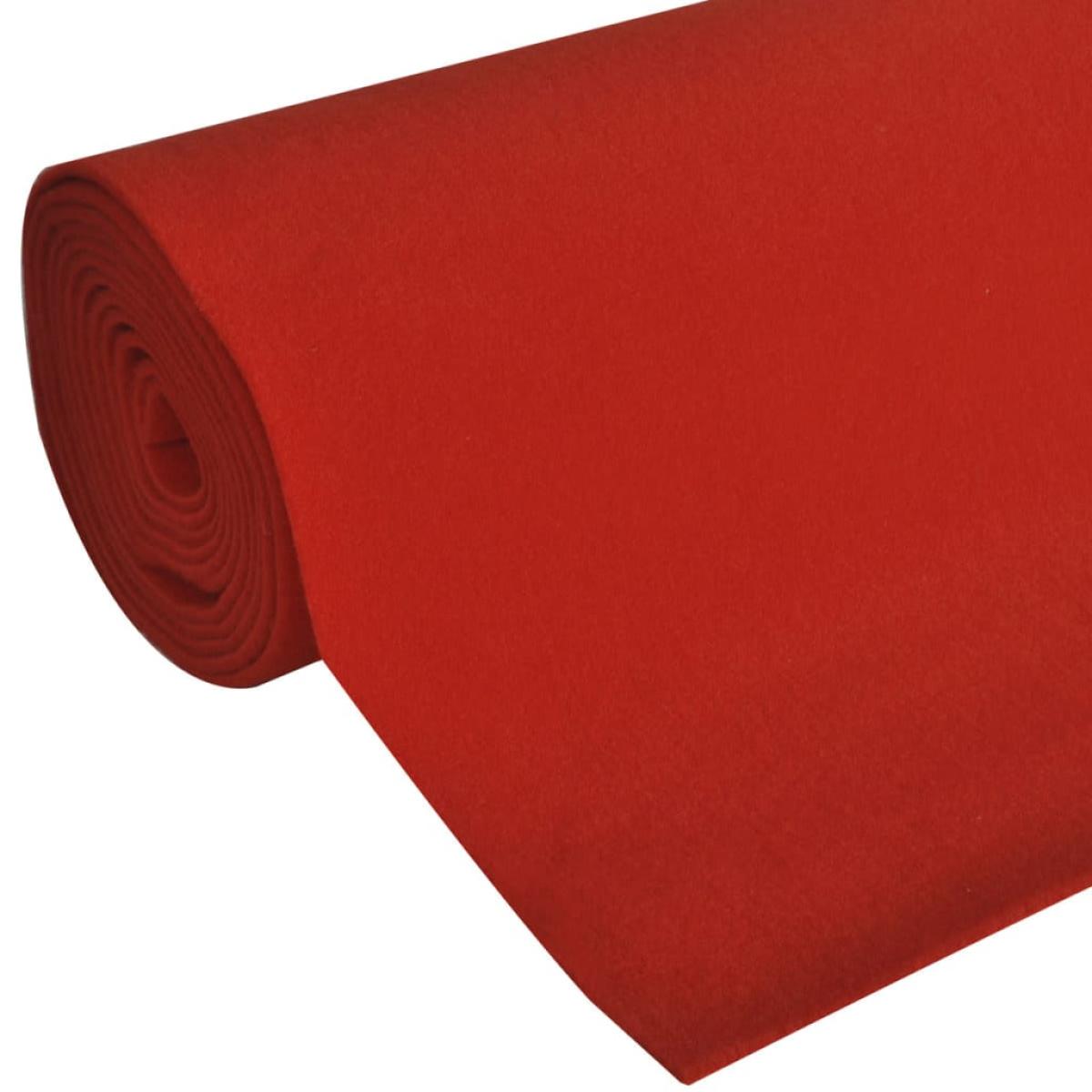 Alfombra de pasillo roja 1 x 20 m muy densa 400 g -m²