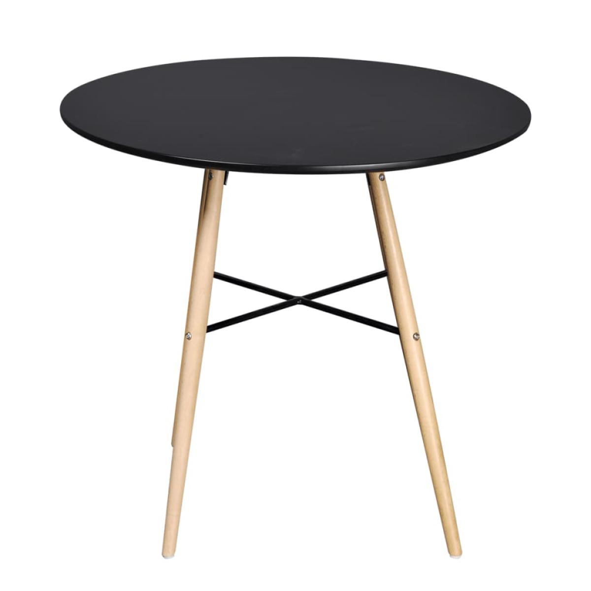 Mesa de comedor redonda MDF negra 