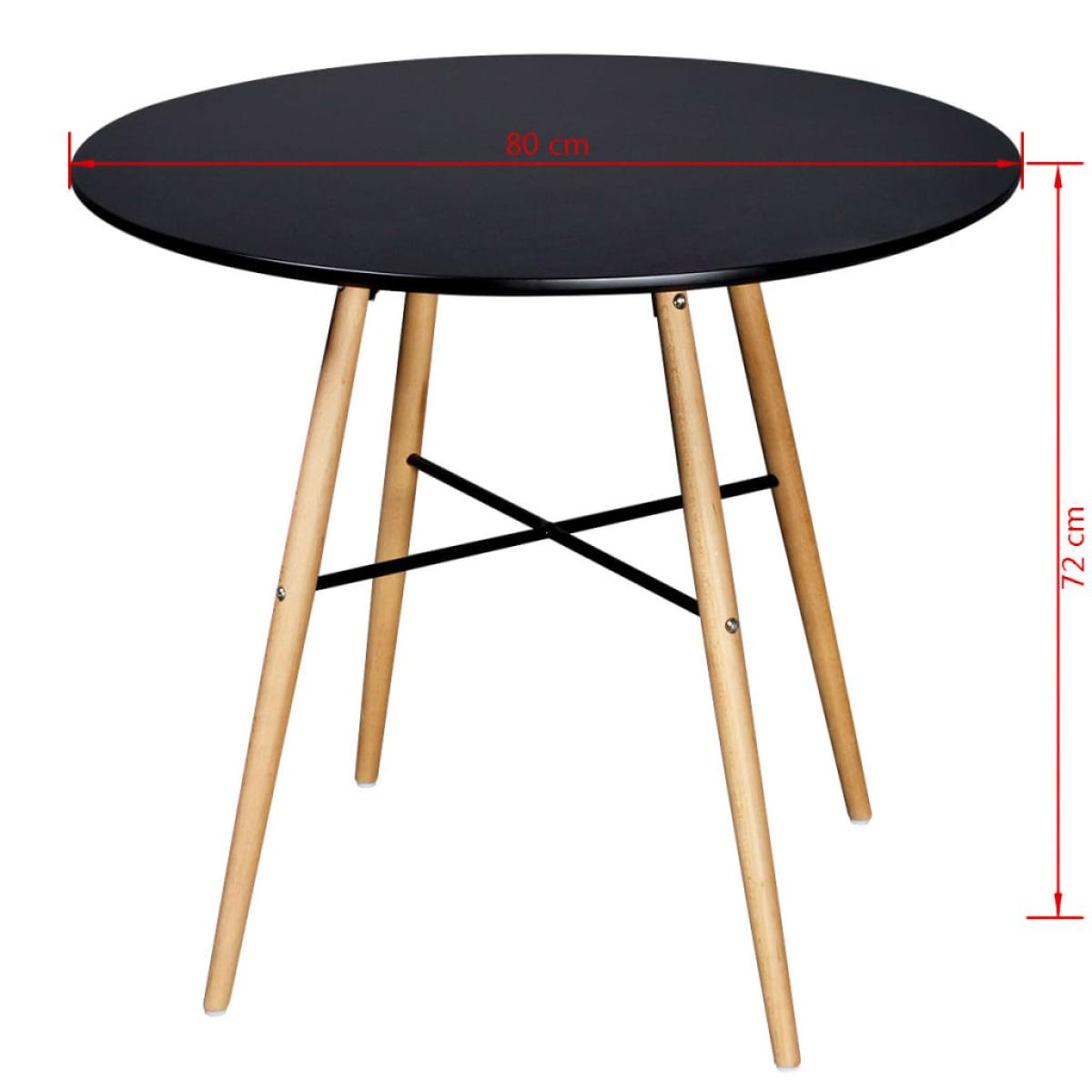 Mesa de comedor redonda MDF negra 