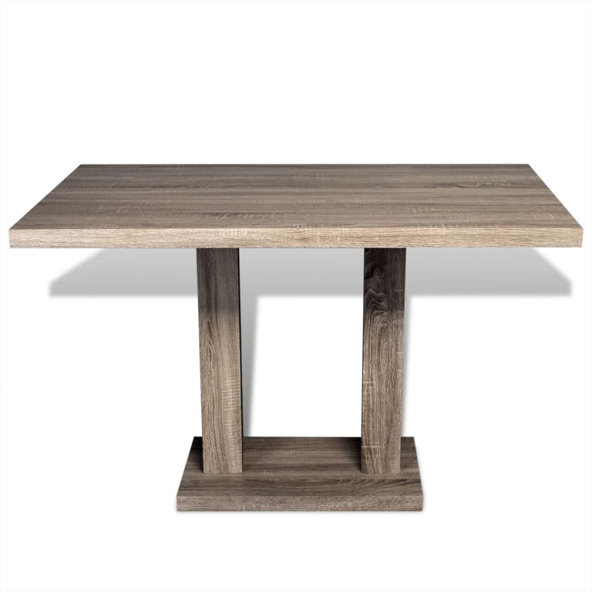 Mesa de salón comedor rectangular de MDF apariencia de roble 