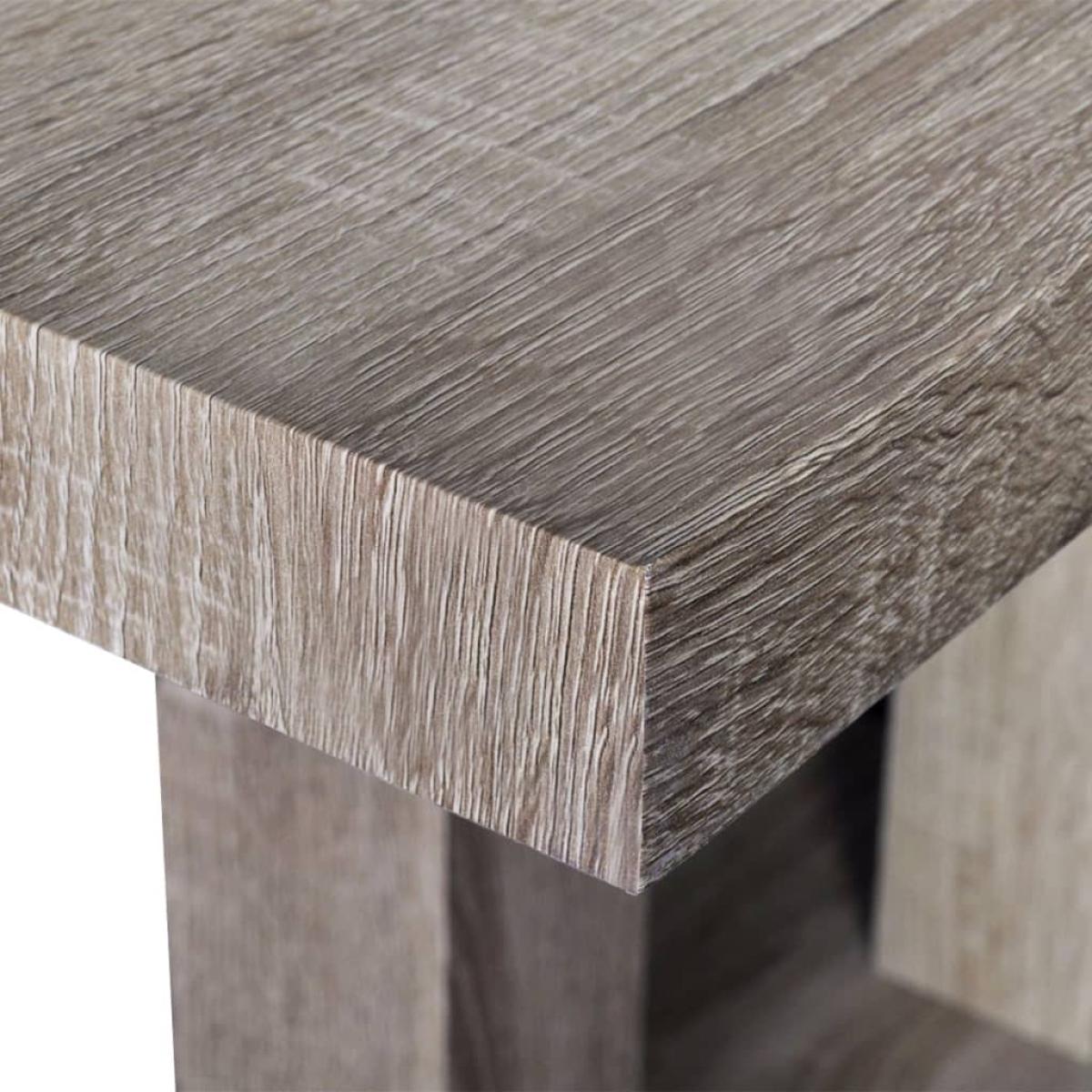 Mesa de salón comedor rectangular de MDF apariencia de roble 