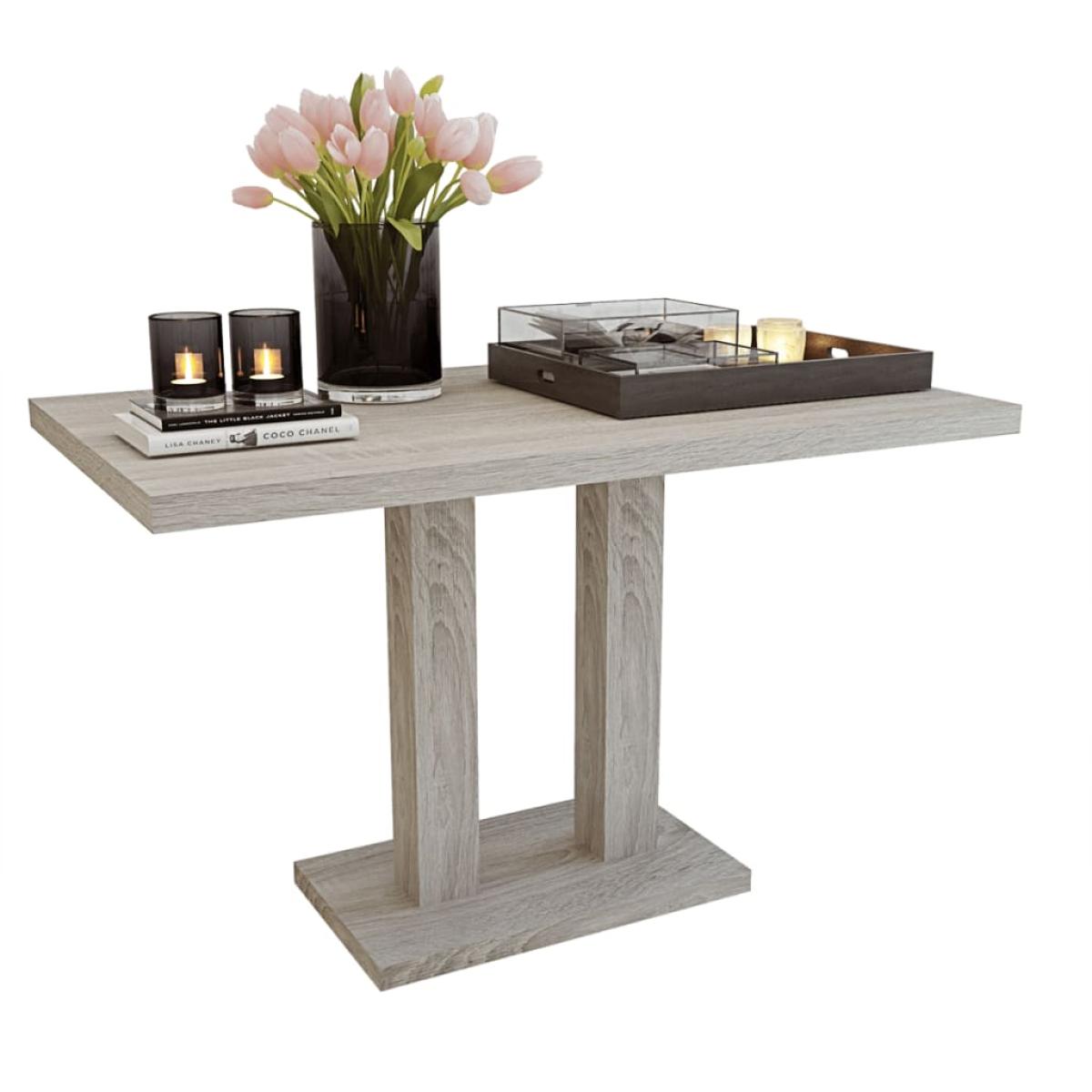 Mesa de salón comedor rectangular de MDF apariencia de roble 