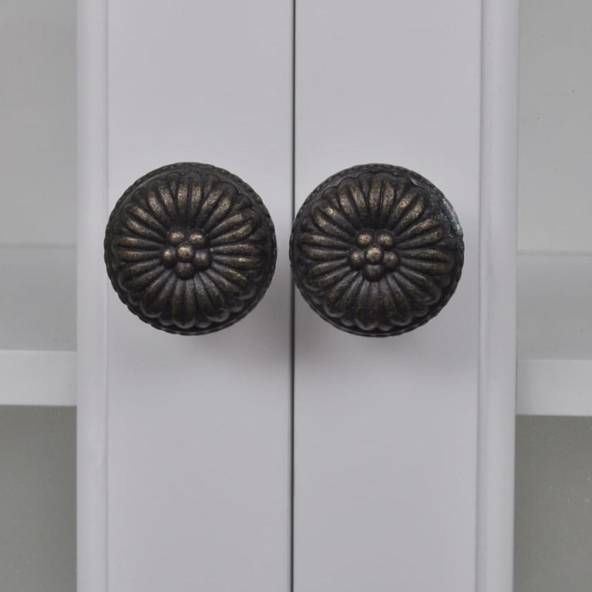 vidaxl Armario de cocina de pared de madera y puerta de vidrio blanco 