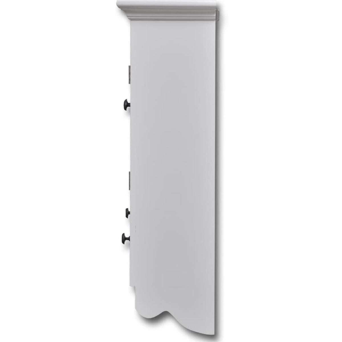 vidaxl Armario de cocina de pared de madera y puerta de vidrio blanco 