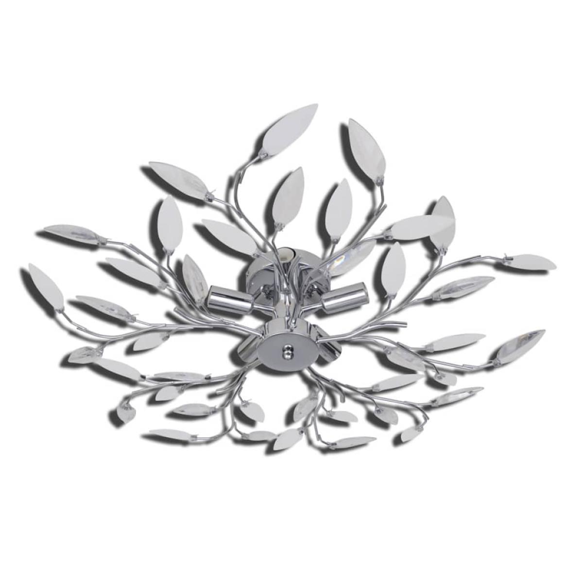 Lámpara de techo brazos de cristal forma hoja 5 bombillas E14 
