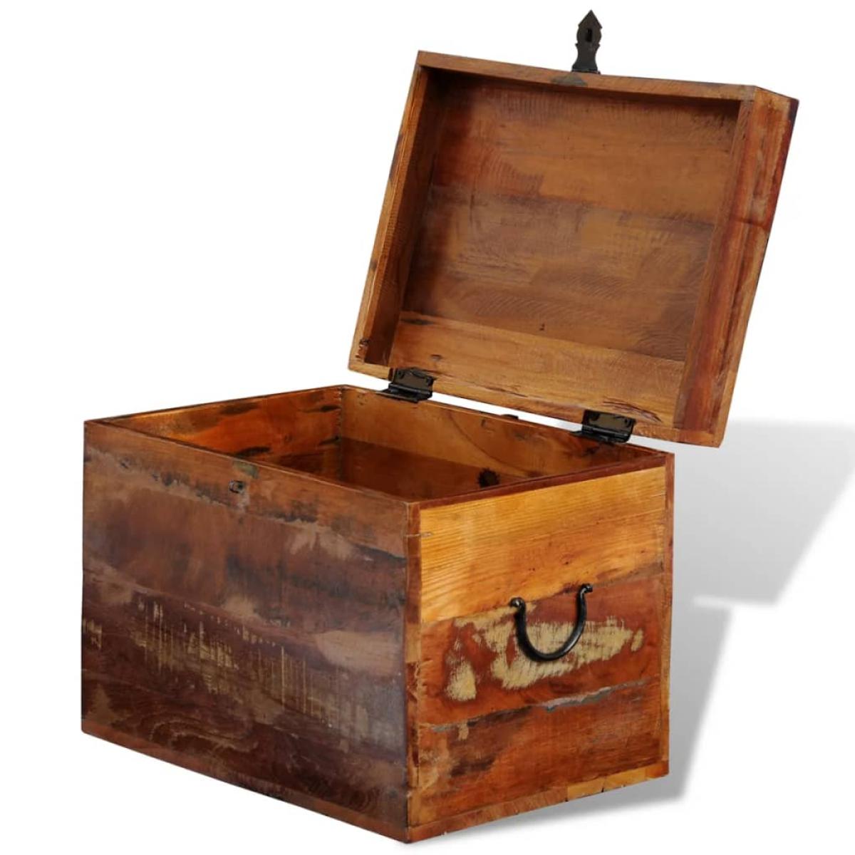 Caja de almacenamiento madera maciza reciclada 