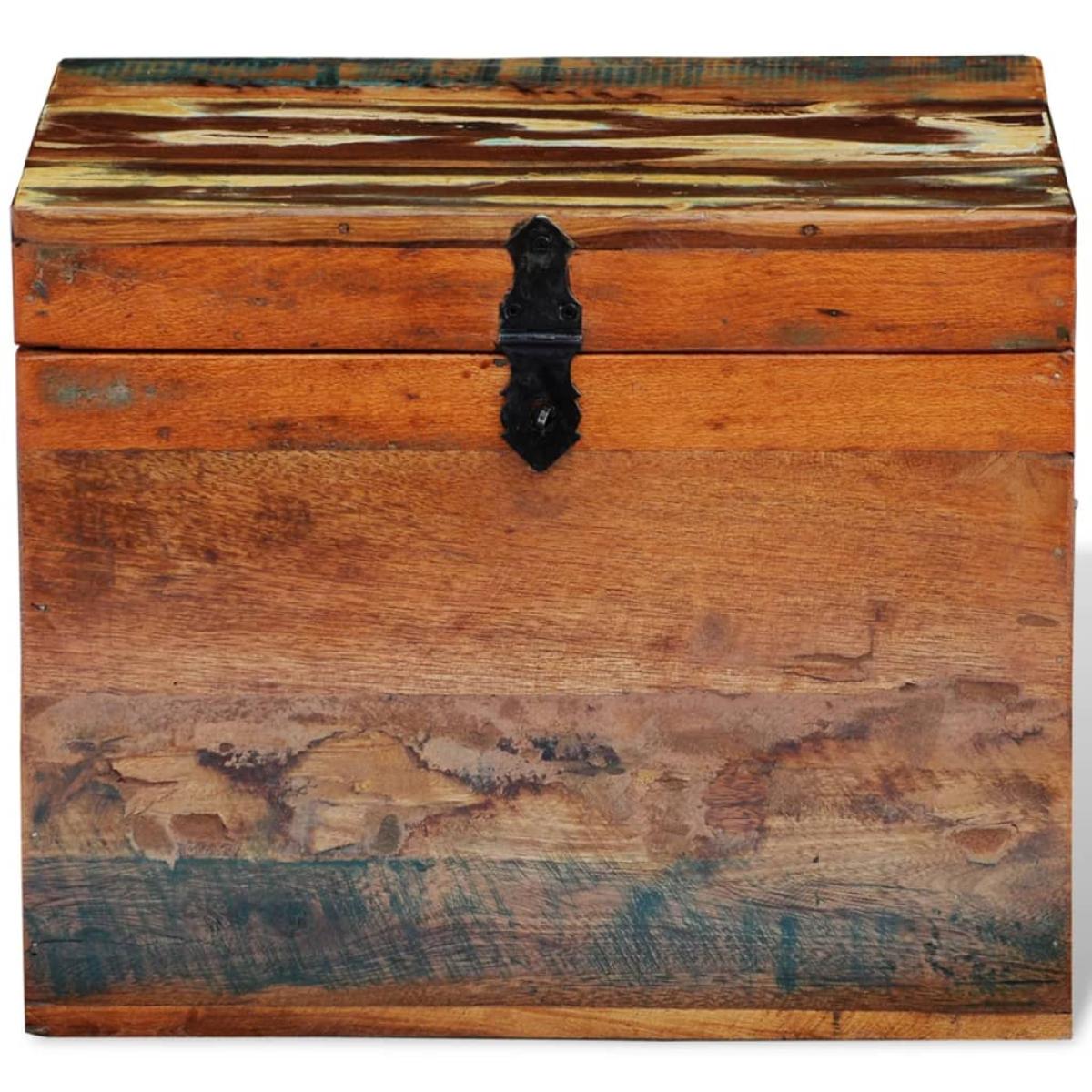 Caja de almacenamiento madera maciza reciclada 