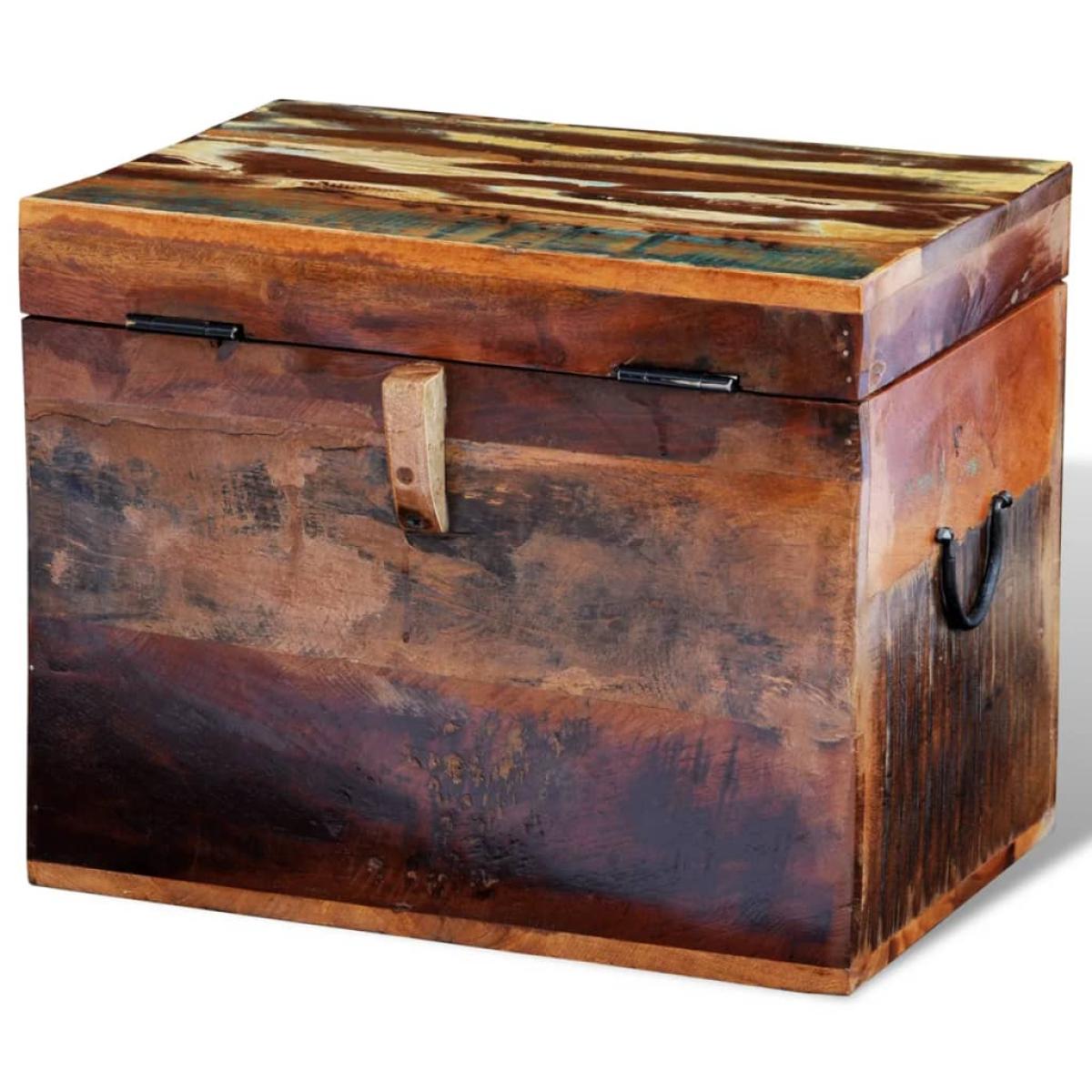 Caja de almacenamiento madera maciza reciclada 