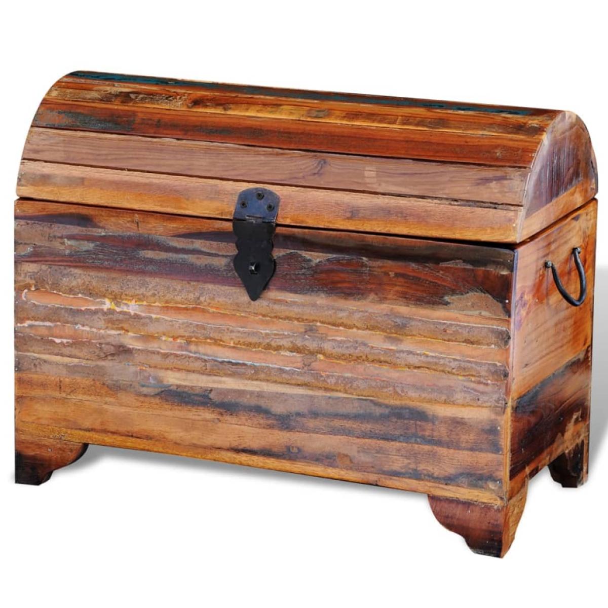 Baúl de almacenamiento de madera reciclada maciza