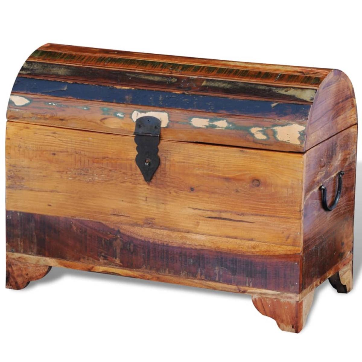 Baúl de almacenamiento de madera reciclada maciza