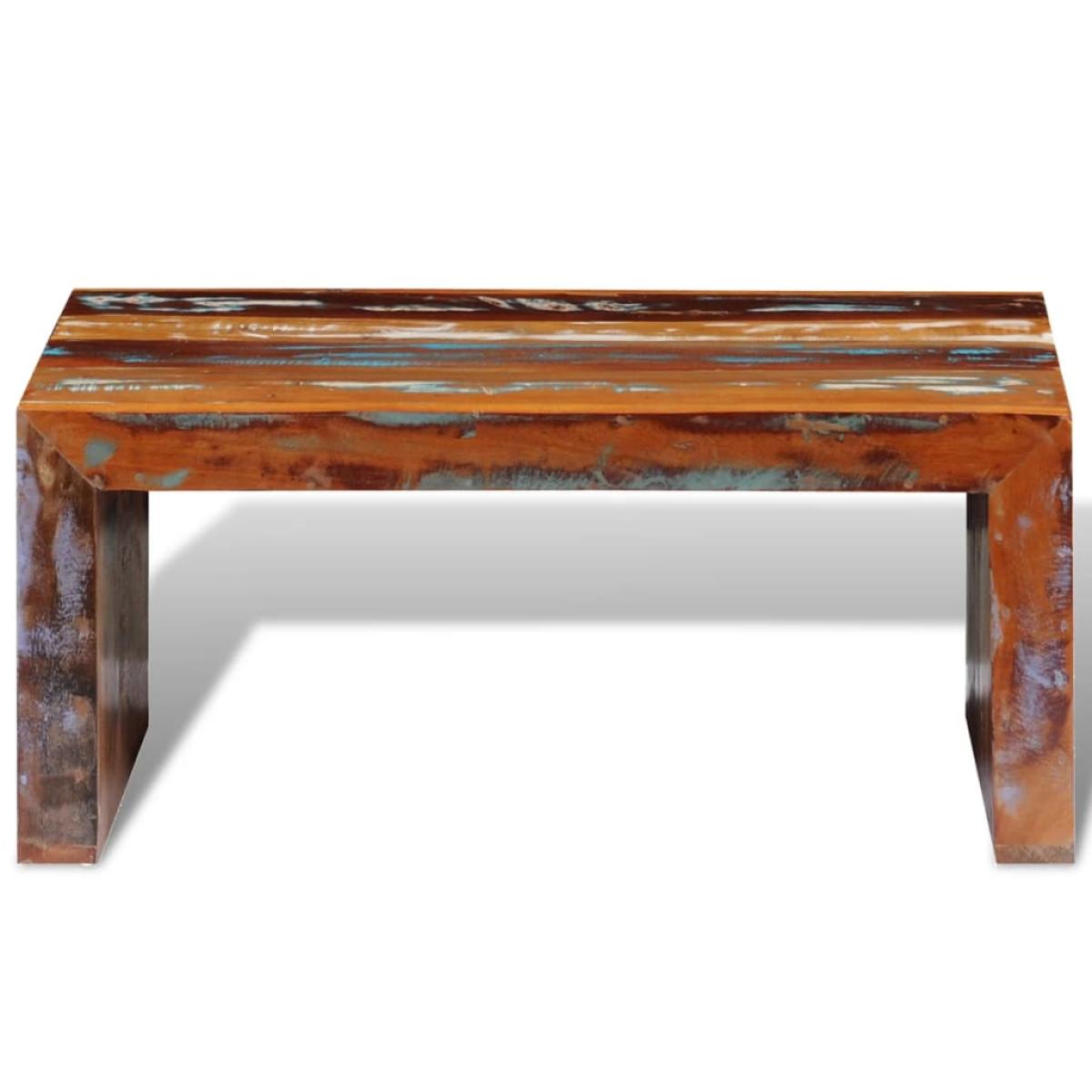 Mesa de centro rectangular de madera reciclada 
