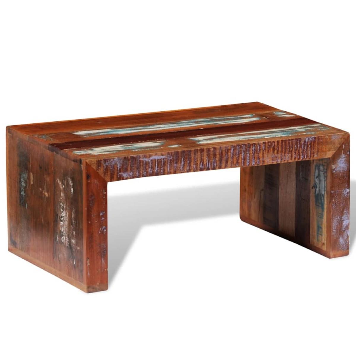 Mesa de centro rectangular de madera reciclada 