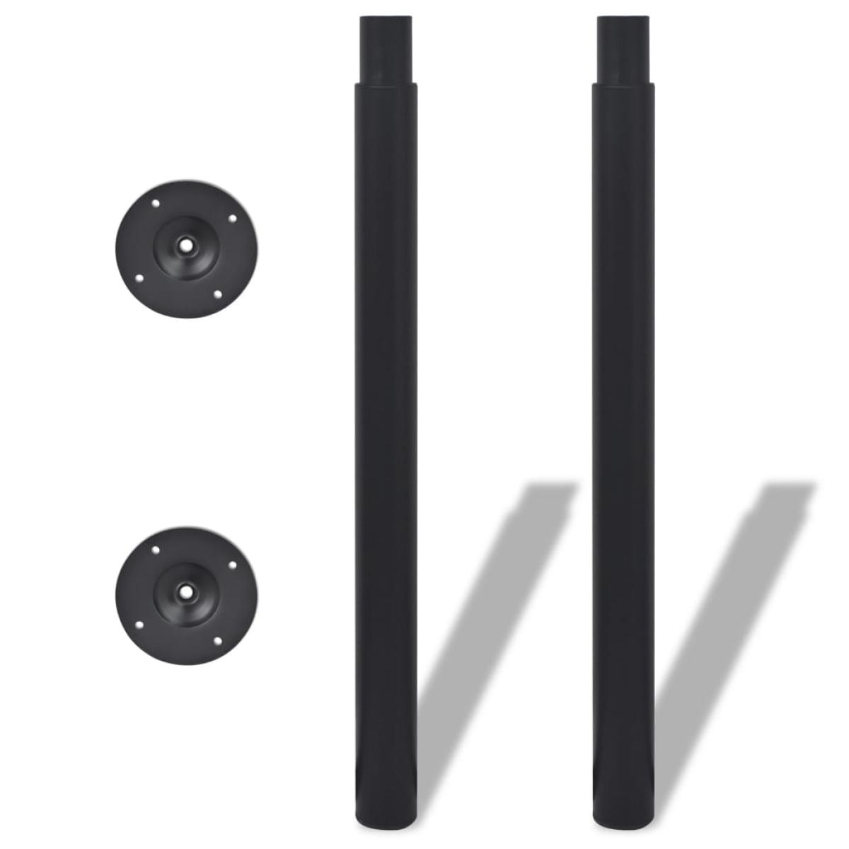 2x Patas de mesa telescópicas negro 710 mm-1100 mm