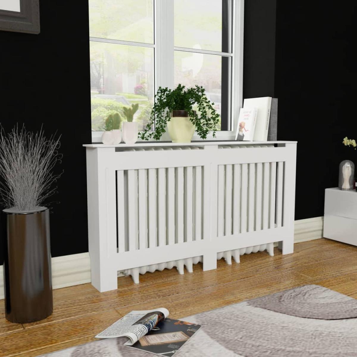 Cubre radiador blanco de material MDF, 152 cm