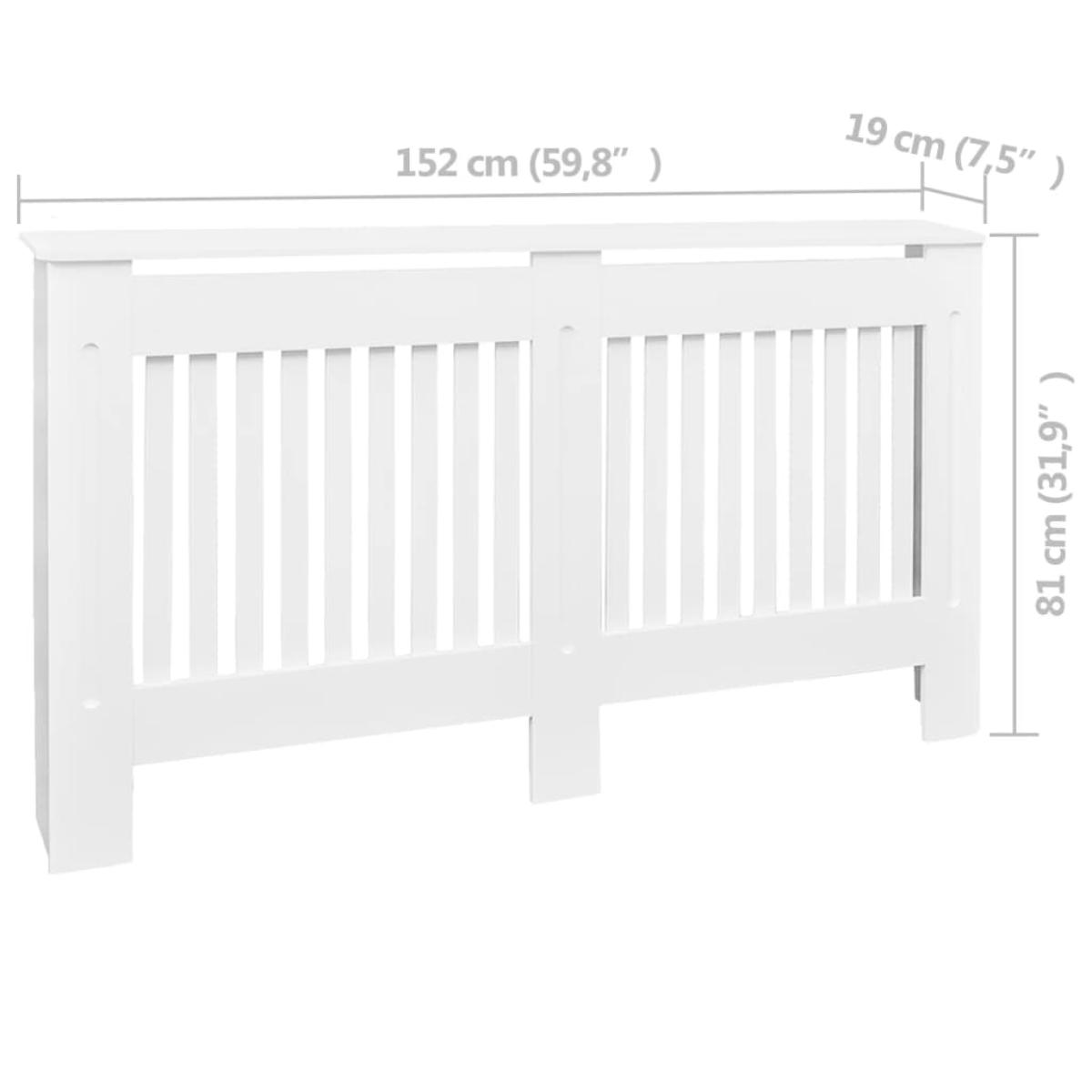 Cubre radiador blanco de material MDF, 152 cm