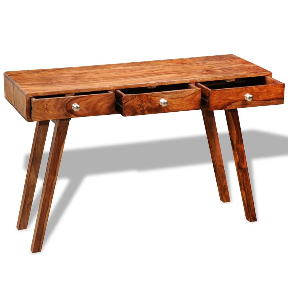Mesa consola con 3 cajones madera maciza sheesham 76 cm 