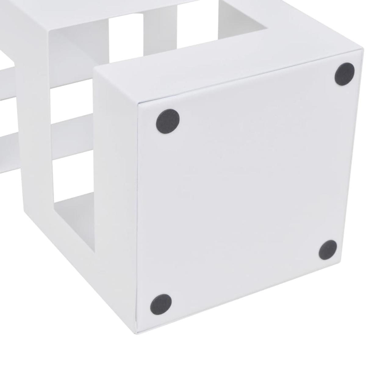 Paragüero cuadrado soporte de bastones acero blanco 48,5 cm