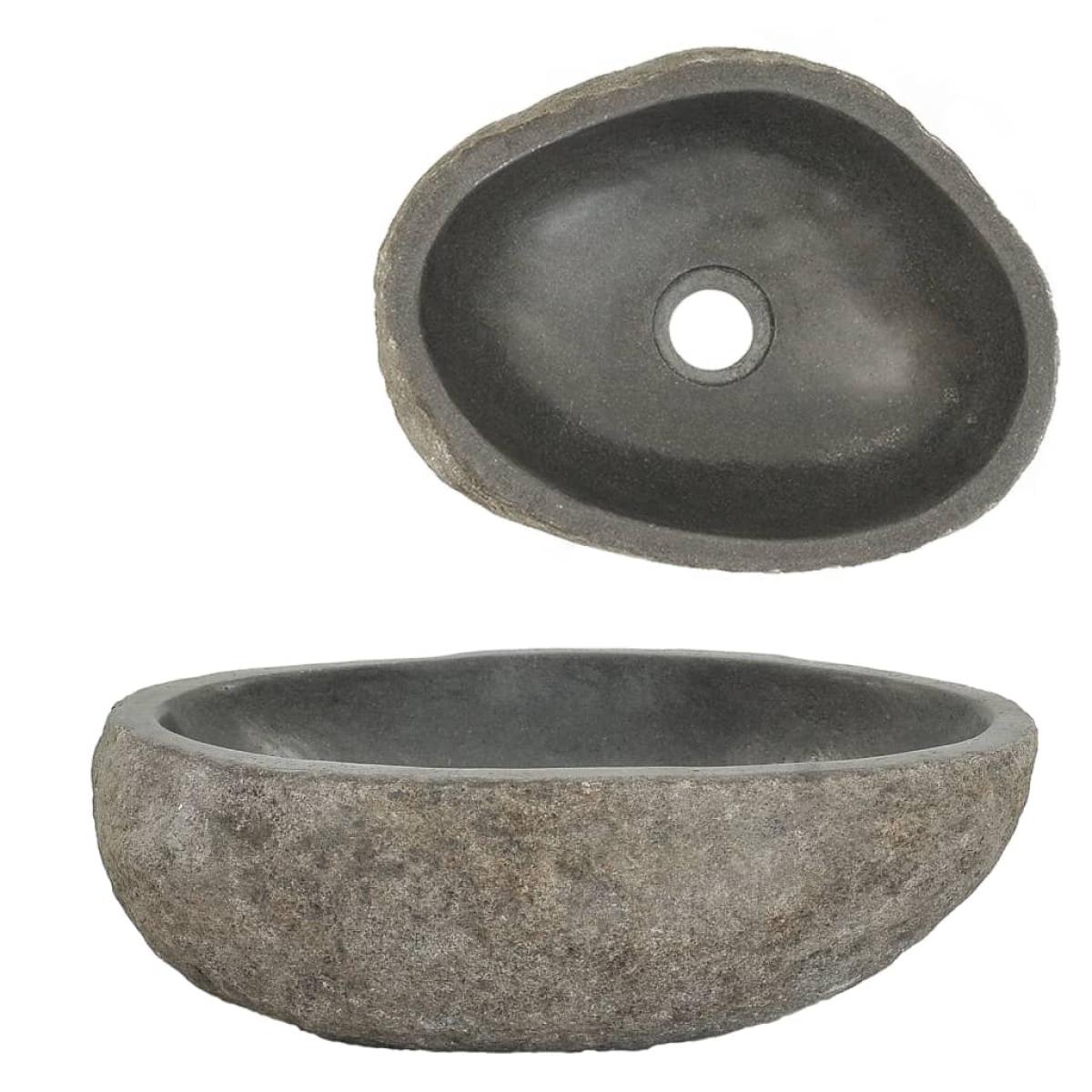 Lavabo de piedra de río ovalada 29-38 cm