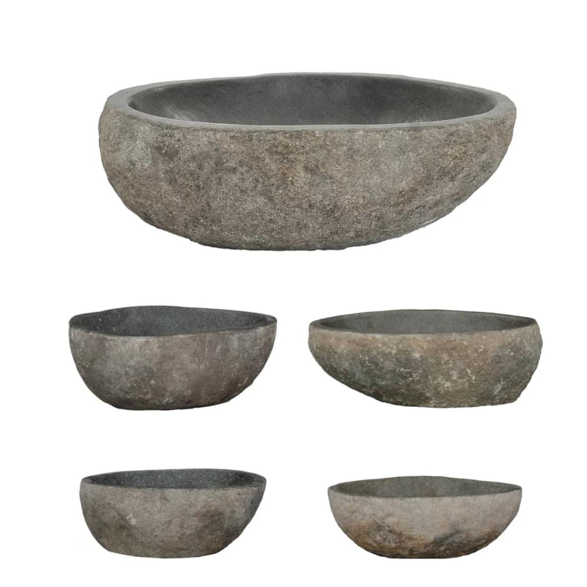 Lavabo de piedra de río ovalada 29-38 cm