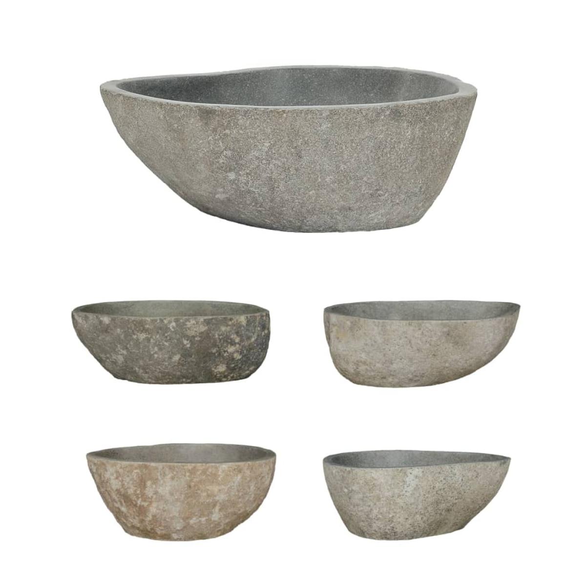 Lavabo de piedra de río ovalado 37-46 cm