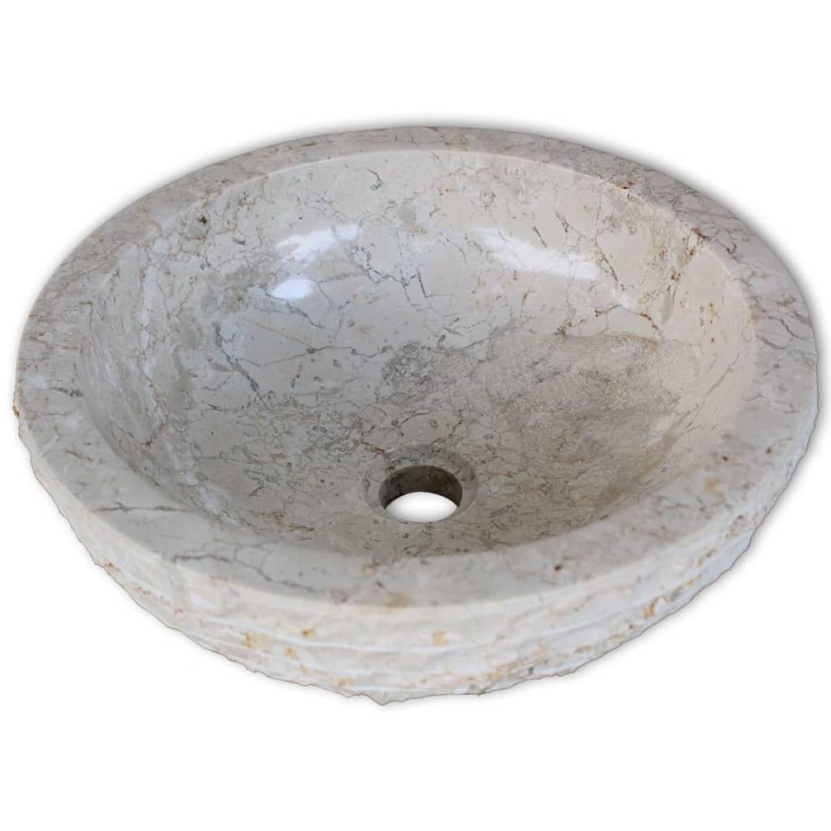 Lavabo de mármol 40 cm color crema