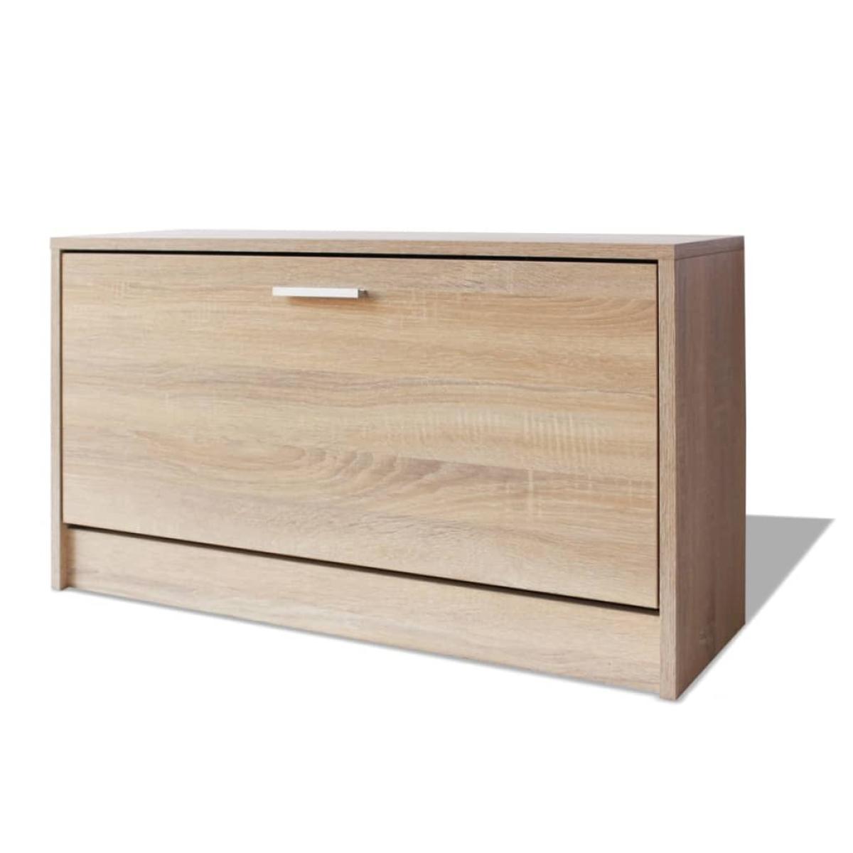 Banco zapatero de color roble 80x24x45 cm