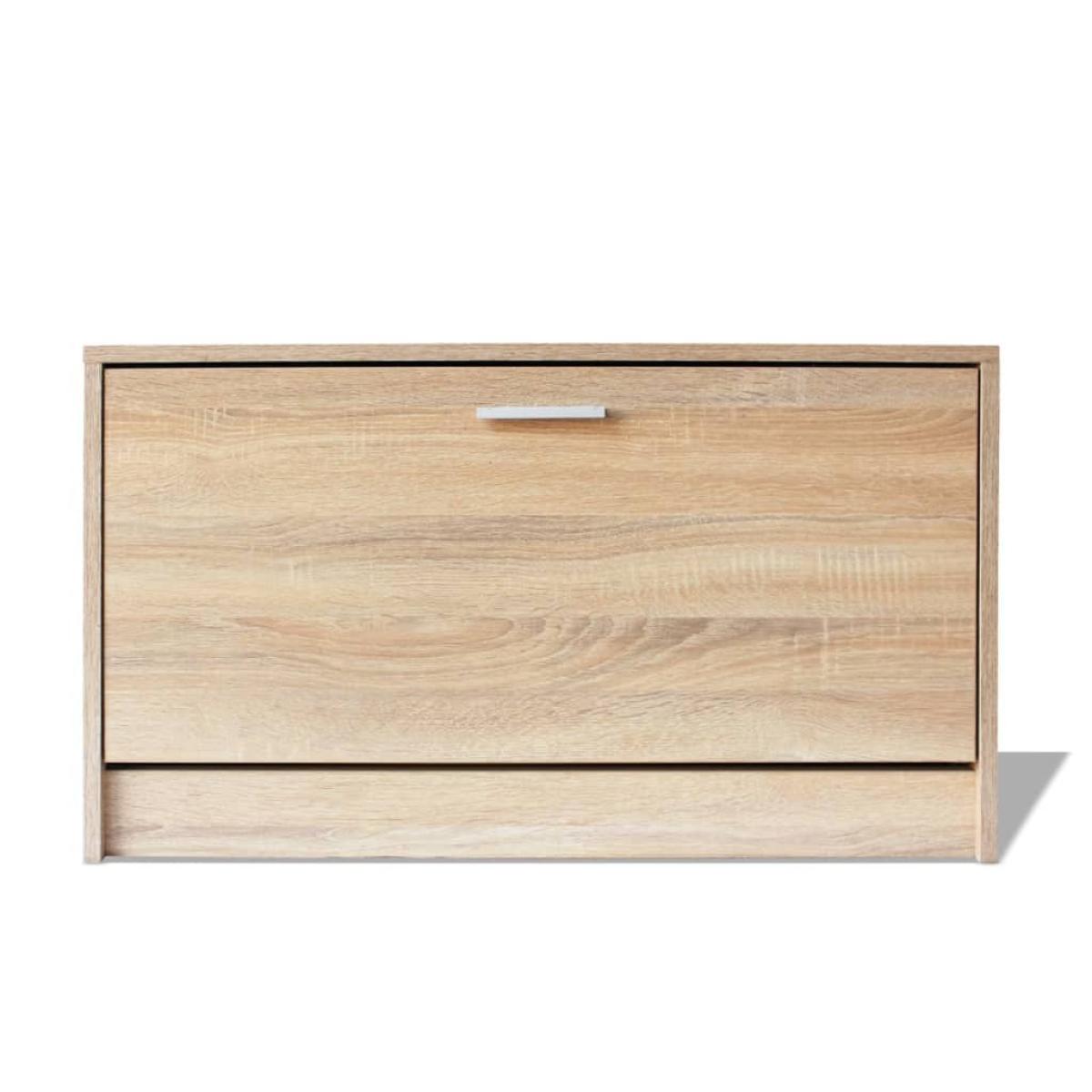 Banco zapatero de color roble 80x24x45 cm